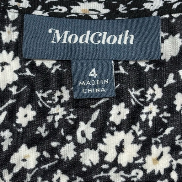 Modcloth Mini Dress Just Gotta Have It Black Floral - Picture 11 of 13